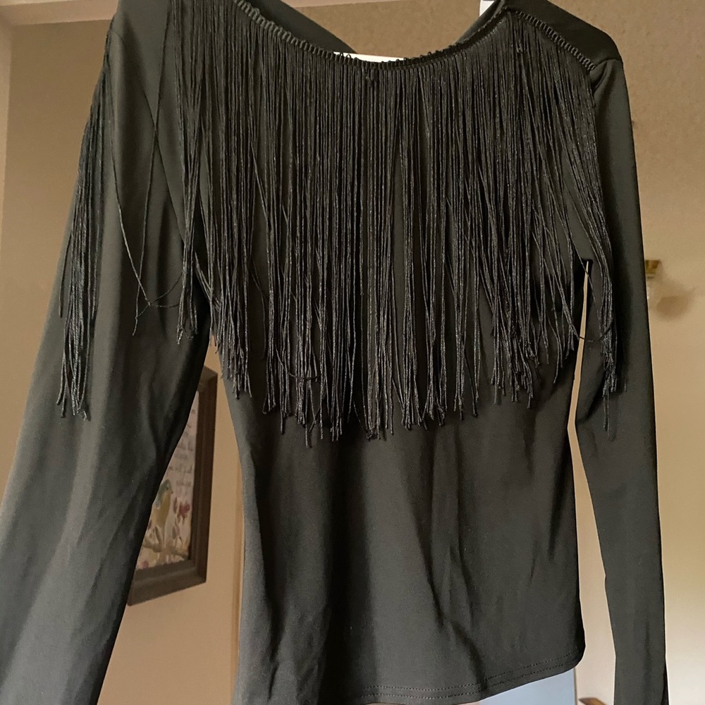 Black fringe shirt